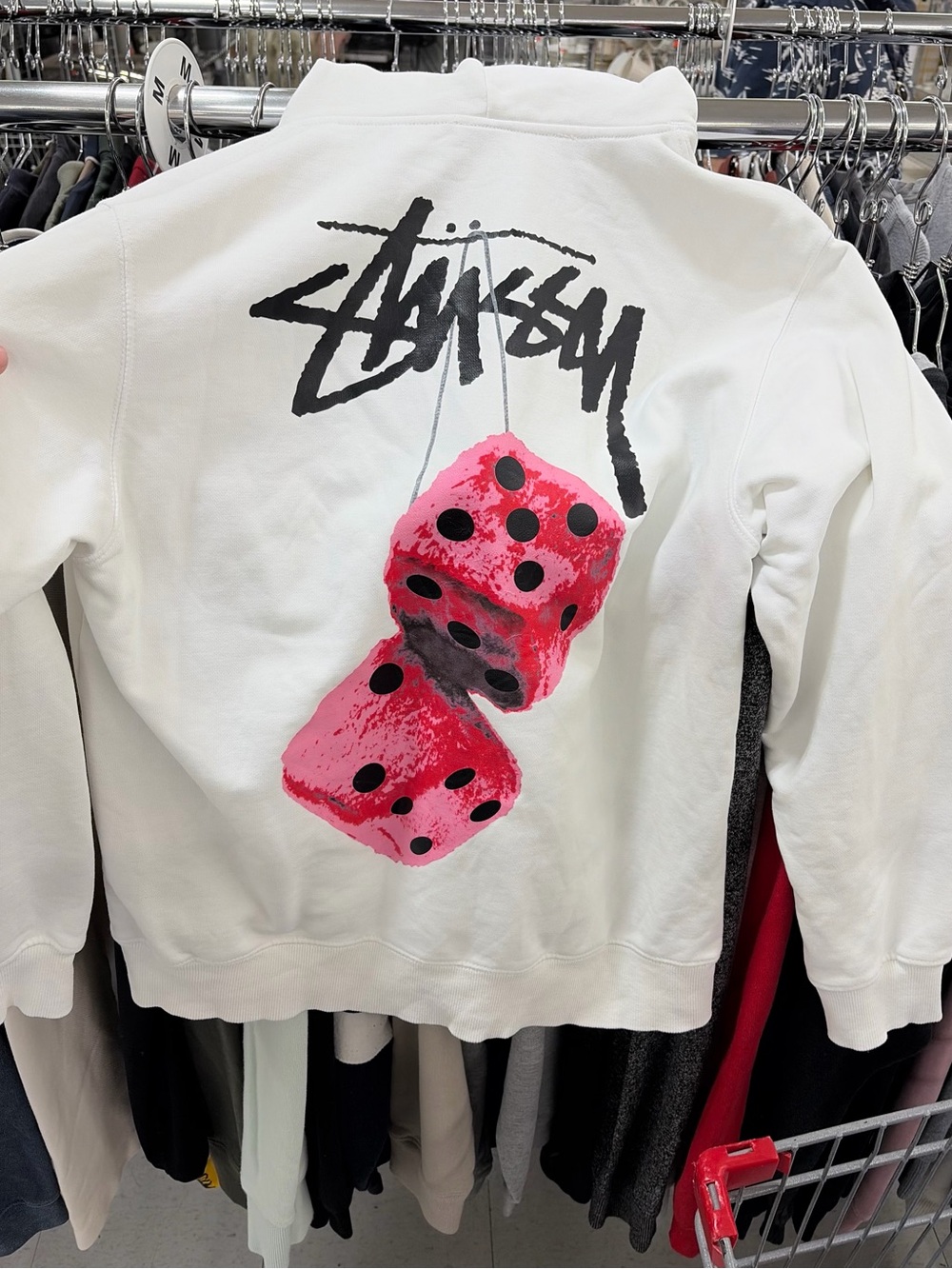 Stussy pink dice hoodie
